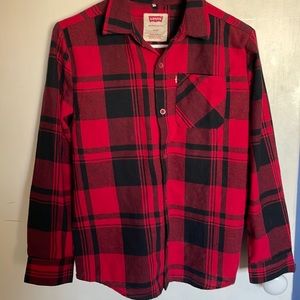 Levi red and black flannel shirt size youth 14/15